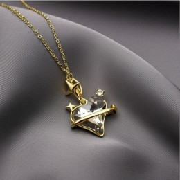 Колье медицинская сталь с напылением золотом J11343CJJ