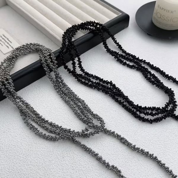 Минималистичный лариат из граненого бисера 1J11657CJJ