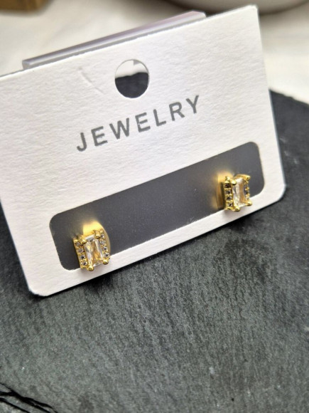 Серьги медь с напылением золотом J11010CJJ