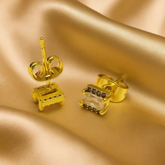 Серьги медь с напылением золотом J11010CJJ