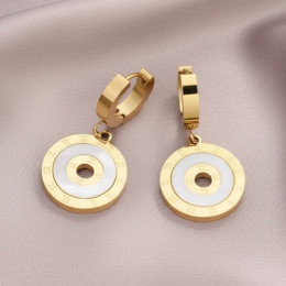 Серьги стальные с напылением золотом круги J10217CJJ Серьги стальные с напылением золотом круги J10217CJJ