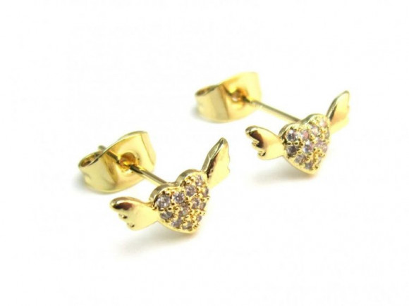 Серьги медь с напылением золотом J11012CJJ