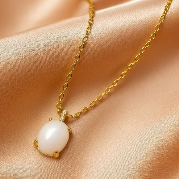 Цепочка с овальной вставкой из светлого камня J11346CJJ Цепочка с овальной вставкой из светлого камня J11346CJJ