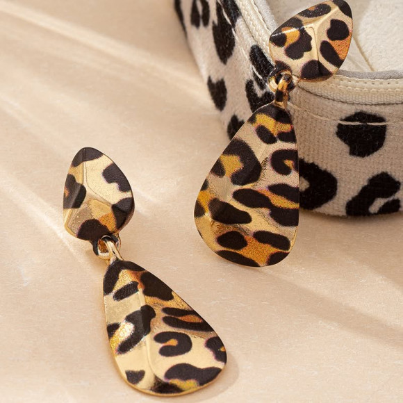 Серьги-подвески леопардовые капли 1J11660CJJ