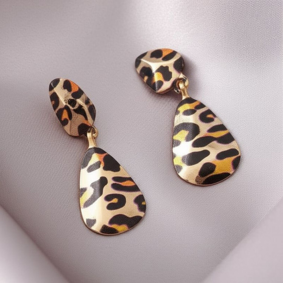 Серьги-подвески леопардовые капли 1J11660CJJ