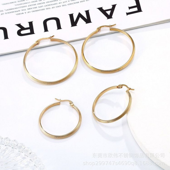 Серьги медицинская сталь с напылением золотом J10371(CJJ) Серьги медицинская сталь с напылением золотом J10371(CJJ)