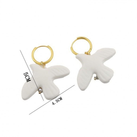 Серьги-конго висячие ювелирный сплав акрил горлица 1J11908CJJ Серьги-конго висячие ювелирный сплав акрил горлица 1J11908CJJ