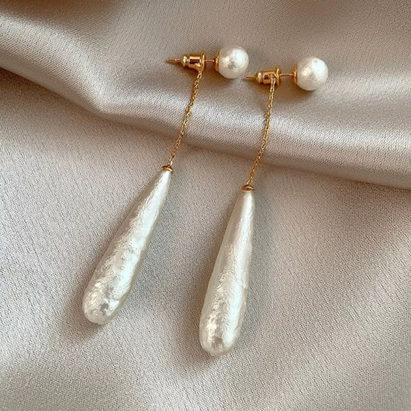 Серьги-пусеты с перламутровыми каплями 1J11802CJJ