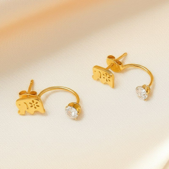 Серьги медицинская сталь с напылением золотом J10375(CJJ) Серьги медицинская сталь с напылением золотом J10375(CJJ)