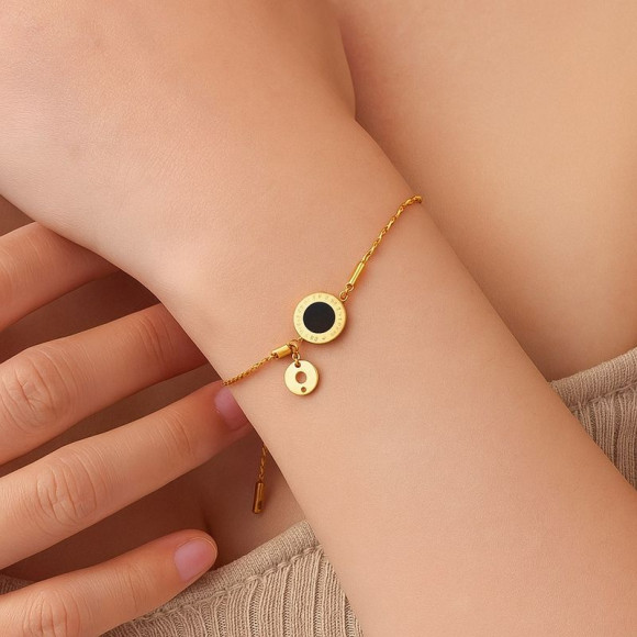 Браслет со вставкой в стиле римской классики и застежкой-слайдером 1J12142CJJ