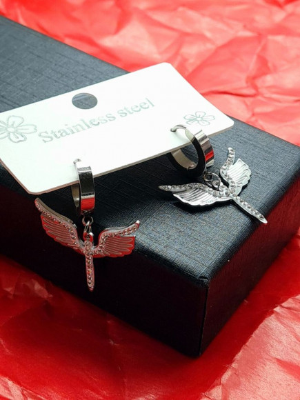 Серьги стальные скипетр J10214CJJ Серьги стальные скипетр J10214CJJ