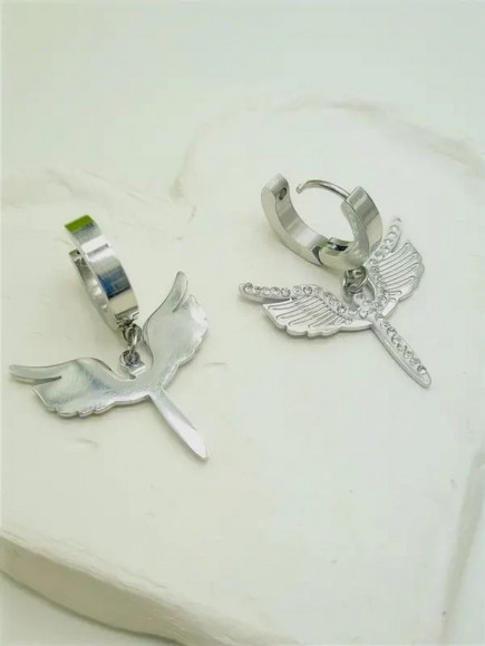 Серьги стальные скипетр J10214CJJ Серьги стальные скипетр J10214CJJ