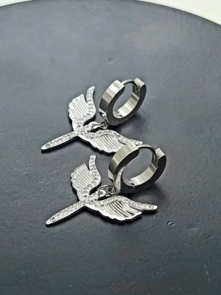 Серьги стальные скипетр J10214CJJ Серьги стальные скипетр J10214CJJ