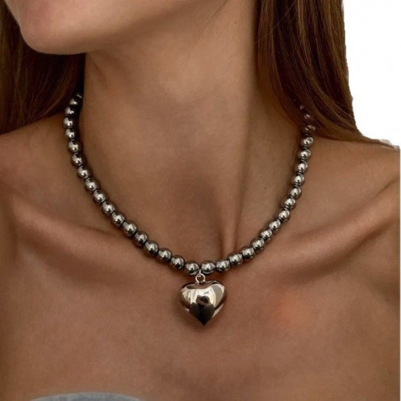 Цепочка титановая сталь с кулоном сердце 1J11871CJJ