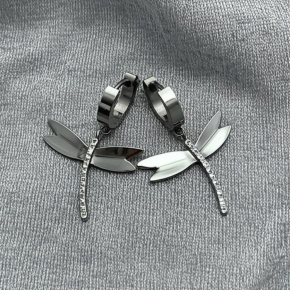 Серьги стальные стрекозы J10220CJJ