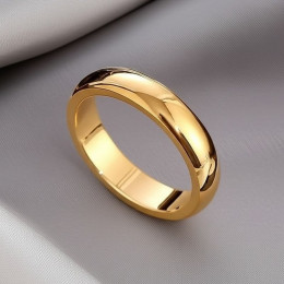 Кольцо стальное с напылением золотом обручальное J10173CJJ Кольцо стальное с напылением золотом обручальное J10173CJJ