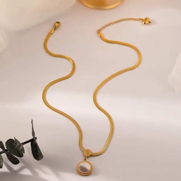 Колье медицинская сталь с напылением золотом J10533CJJ Колье медицинская сталь с напылением золотом J10533CJJ