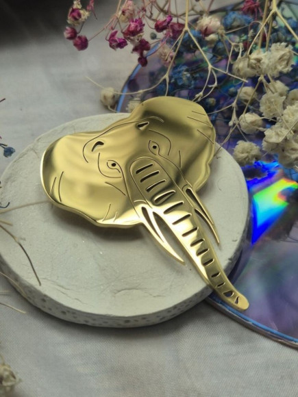 Брошь медицинская сталь с напылением золотом J11353CJJ