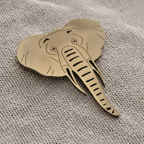 Брошь медицинская сталь с напылением золотом J11353CJJ