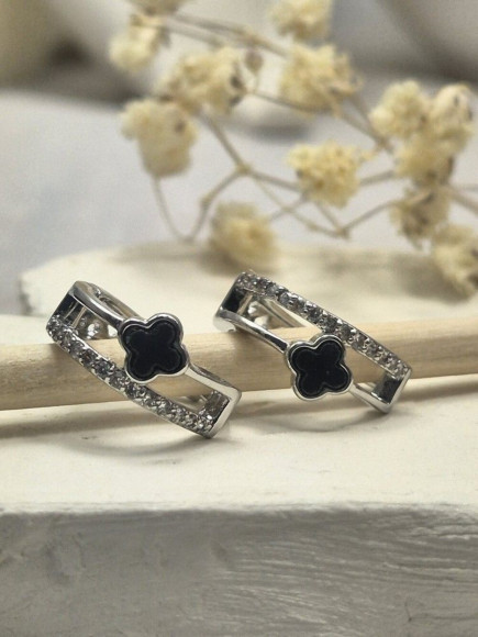 Серьги медь с напылением платиной J10477CJJ