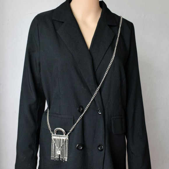 Серебристая длинная цепочка с подвеской-сумочкой DNS11152CJJ Серебристая длинная цепочка с подвеской-сумочкой DNS11152CJJ