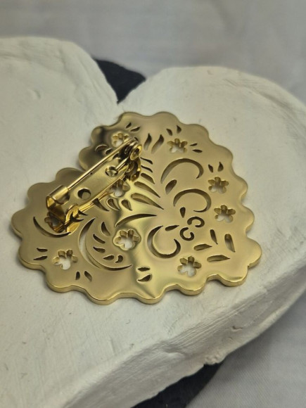 Брошь медицинская сталь с напылением золотом J11354CJJ Брошь медицинская сталь с напылением золотом J11354CJJ