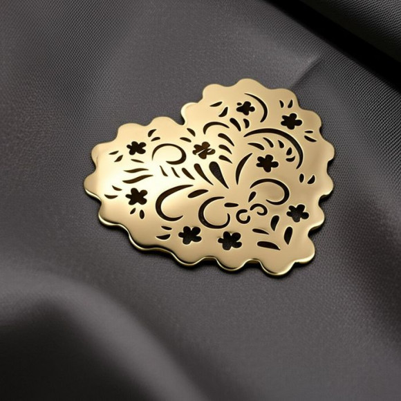 Брошь медицинская сталь с напылением золотом J11354CJJ