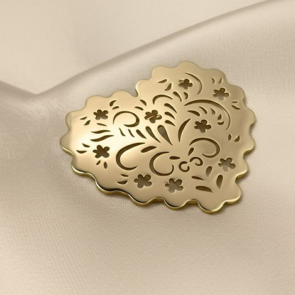 Брошь медицинская сталь с напылением золотом J11354CJJ