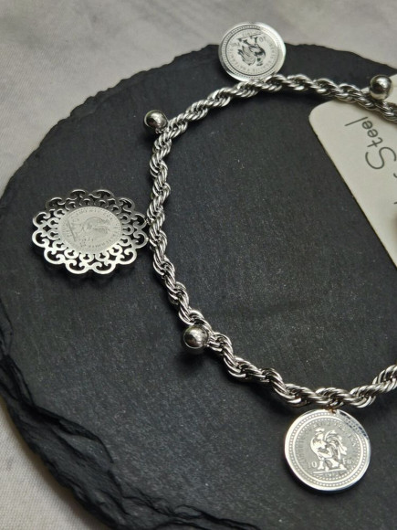 Браслет цепочка с подвесками монетами J11196CJJ Браслет цепочка с подвесками монетами J11196CJJ