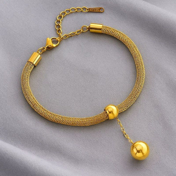 Браслет широкого плетения с бегунком и подвесным элементом 1J12147CJJ