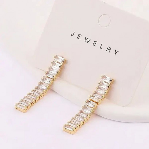 Длинные серьги «Кристальные дорожки» J10148CJJ