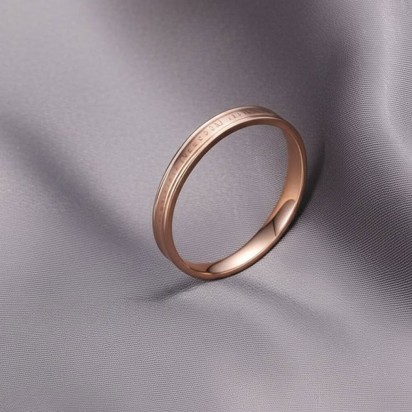 Кольцо стальное с напылением золотом "I feel you even when I close my eyes" J10202CJJ