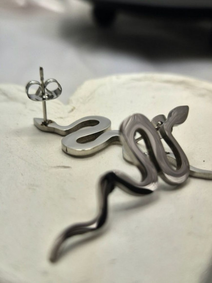 Длинные серьги из медицинской стали в форме извивающихся змей 1J11355CJJ