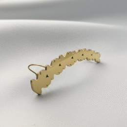 Золотистая серьга-зажим Цветочная дорожка 1J11028CJJ