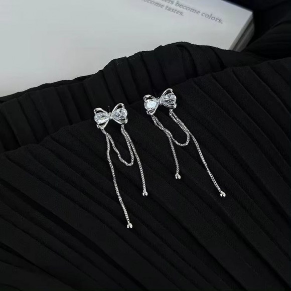 Серьги медь с напылением платиной J10495CJJ