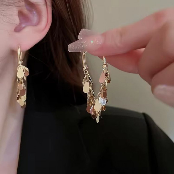 Серьги-подвески «Золотой каскад» J10427CJJ Серьги-подвески «Золотой каскад» J10427CJJ