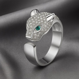 Кольцо медь напыление платиной леопард 1J12063CJJ