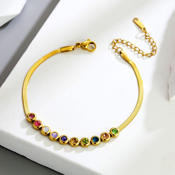 Браслет титановая сталь напыление золотом 1J12148CJJ