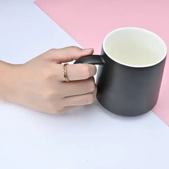 Кольцо стальное с напылением золотом сердца J10183CJJ