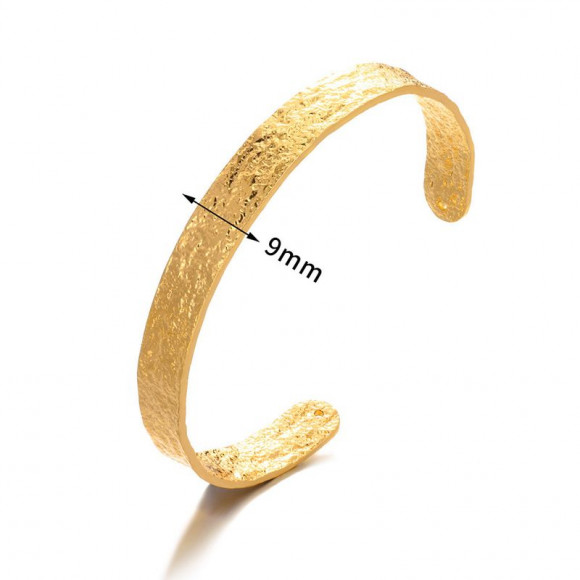 Браслет жёсткий титановая сталь напыление золотом 1J12204CJJ