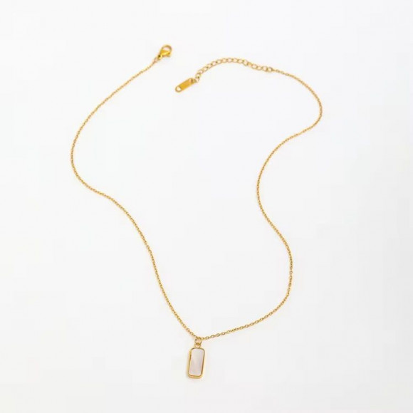 Минималистичная цепочка с кулоном из цельного перламутра J10542CJJ