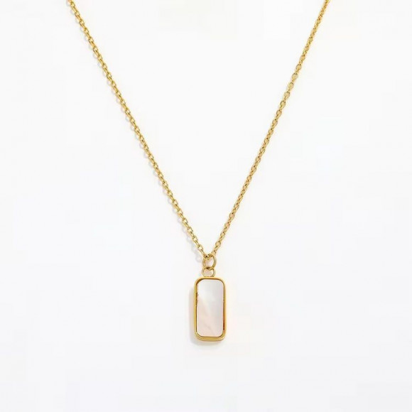 Минималистичная цепочка с кулоном из цельного перламутра J10542CJJ