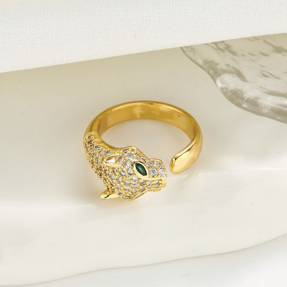 Кольцо медь напыление золотом леопард 1J12064CJJ