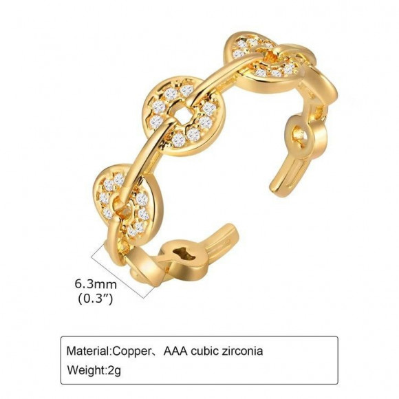 Кольцо медицинская сталь с напылением золотом J11357CJJ Кольцо медицинская сталь с напылением золотом J11357CJJ