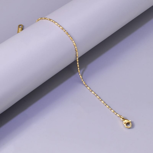 Браслет классическая тонкая цепочка с алмазной гранью 1J11673CJJ