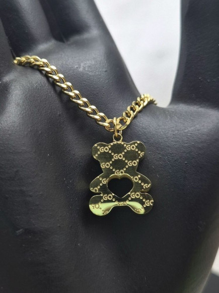 Колье медицинская сталь с напылением золотом J10546CJJ