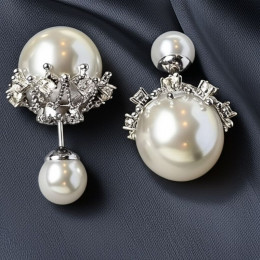 Серьги шарики имитация жемчуга 1J11805CJJ Серьги шарики имитация жемчуга 1J11805CJJ