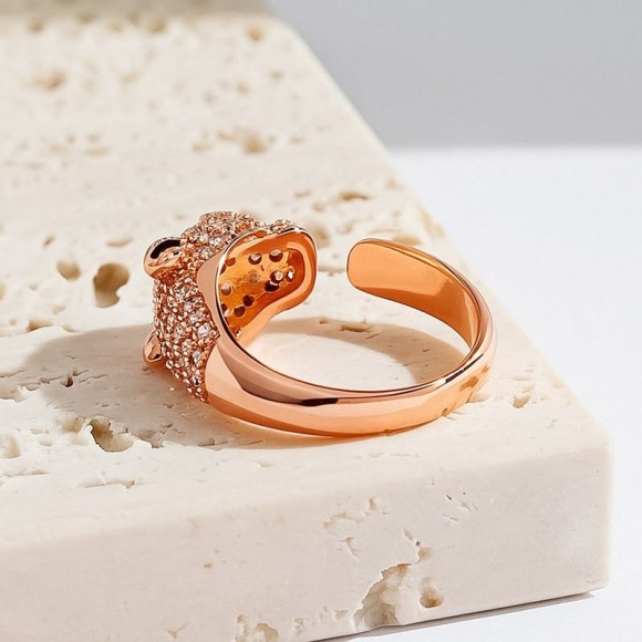 Кольцо медь напыление золотом леопард 1J12065CJJ