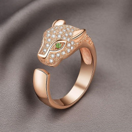 Кольцо пантера в розовом золоте с кристаллами 1J12065CJJ Кольцо пантера в розовом золоте с кристаллами 1J12065CJJ