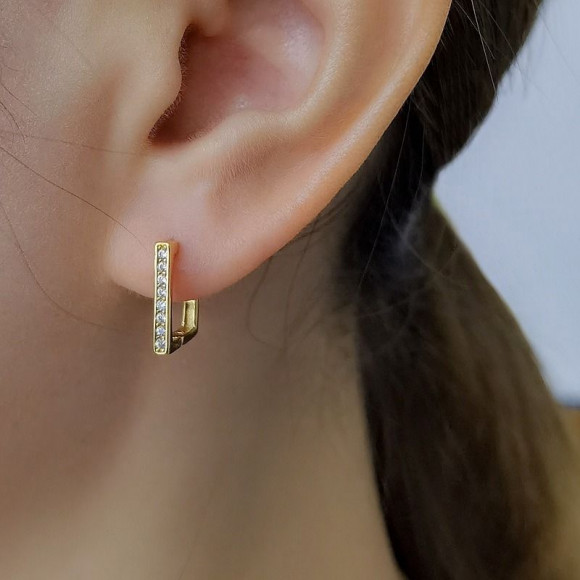 Серьги медицинская сталь с напылением золотом J10610CJJ